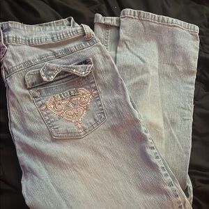 Angels Blue Flare Wide Leg Jeans